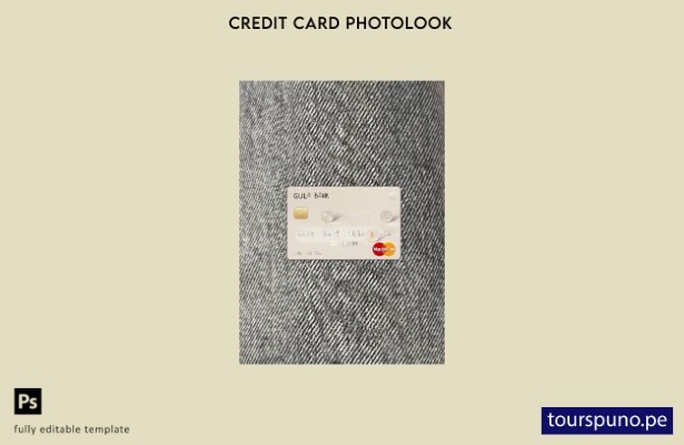 listo para imprimir plantilla frontal de Argelia Gulf Bank mastercard photolook
